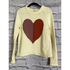 Madewell Heart Keaton Cotton/Poly/Alpaca Pullover Sweater, Women's XS